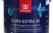 Евро-20 А Extra п/мат 2,7 л. краска акриловая стойкая к мытью