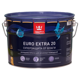 Евро-20 А Extra п/мат 9 л. краска акриловая стойкая к мытью